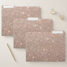 Datei-Ordner-Set - funkelndes Glitzer-Rosen-Gold