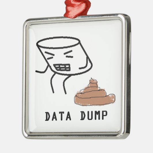 Daten-Dump Silbernes Ornament (Links)