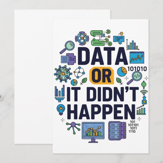 Daten oder es geschah nicht mit Analytik und Spaß Einladung (Vorne/Hinten)