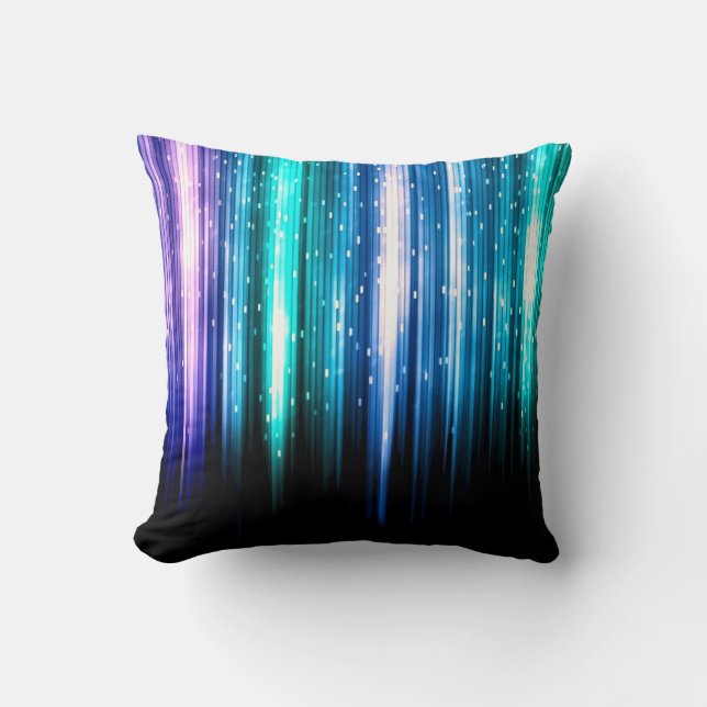 Daten-Regenbogen-Glitzern-grelles Kissen (Vorderseite)