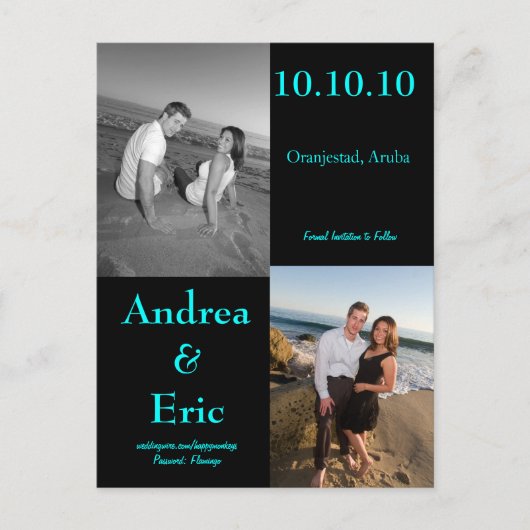 Daten speichern ankündigungspostkarte (Vorderseite)