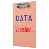 Daten verschwanden Text Teppiche Klemmbrett (Links)
