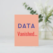 Daten verschwanden Text Teppiche Postkarte (Stehend Vorderseite)