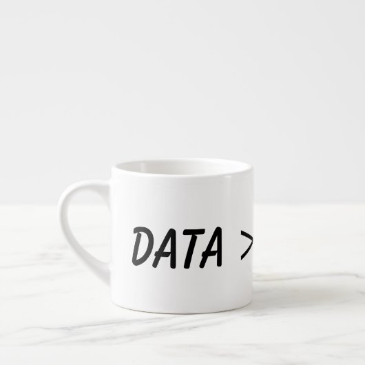 Daten vor Meinung, Wissenschaft Espressotasse (Links)