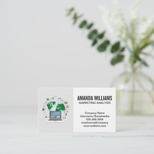 Datenanalyst | Diagramm Visitenkarte (Stehend Vorderseite)