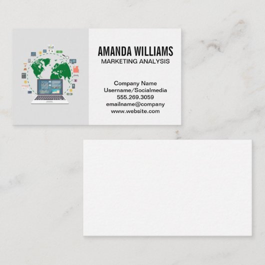 Datenanalyst | Diagramm Visitenkarte (Vorne/Hinten)