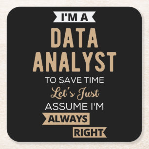 Datenanalyst Rechteckiger Pappuntersetzer