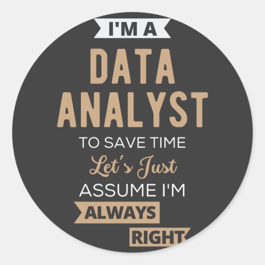 Datenanalyst Runder Aufkleber (Vorderseite)