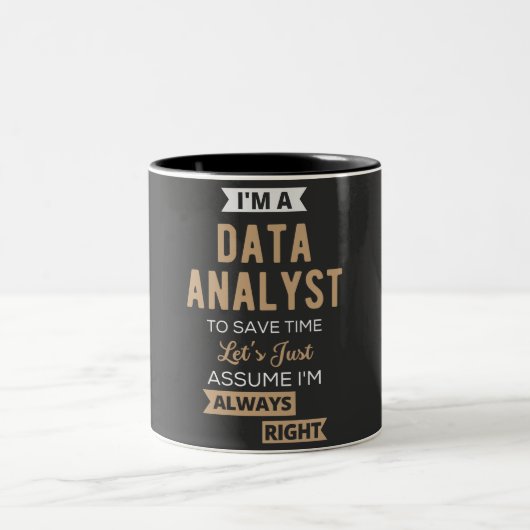 Datenanalyst Zweifarbige Tasse (Mittel)