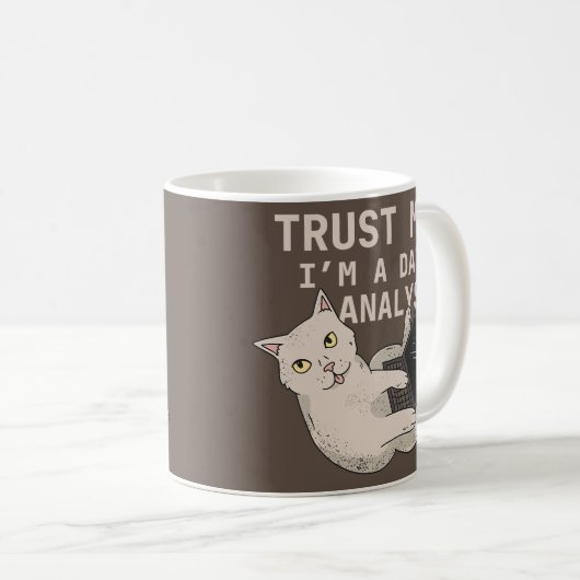 Datenanalytiker Funny Cat Data Analysis Science Kaffeetasse (VorderseiteRechts)