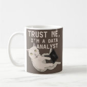 Datenanalytiker Funny Cat Data Analysis Science Kaffeetasse (Links)