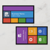 Datenbank-Manager - Farbige Tiles kreativ Visitenkarte (Vorne/Hinten)