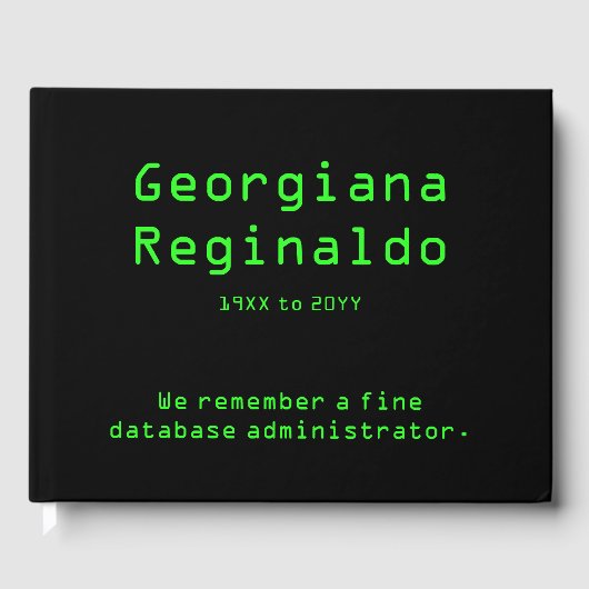 Datenbankadministrator-BestattungsGästebuch Gästebuch (Vorderseite)