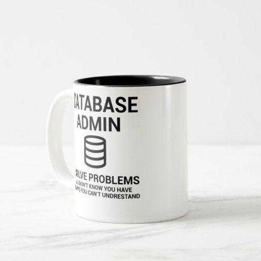 Datenbankadministrator Zweifarbige Tasse (Vorderseite Links)