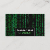 Datenbildschirm, Informationstechnologie, Computer Visitenkarte (Vorderseite)