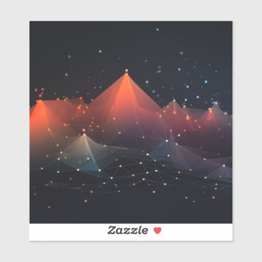 Datenpunkte mit schwarzen Spitzen Aufkleber (Blatt)