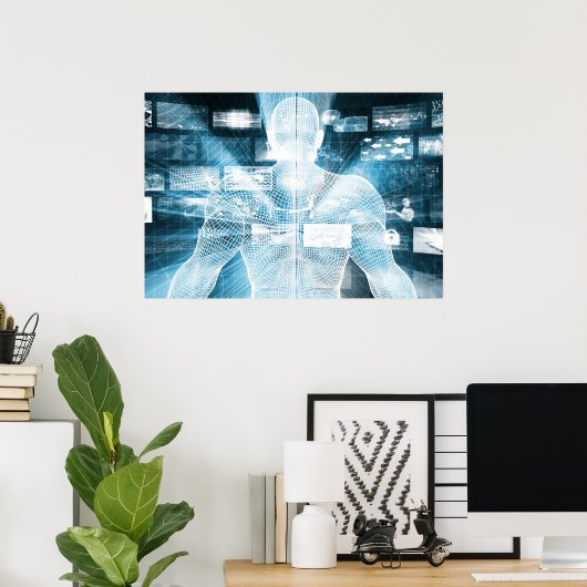 Datenschutz und Systemintegrität als Konzept Poster (Heimbüro)