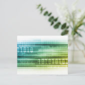 Datensicherheit über das Internet und persönliche  Postkarte (Stehend Vorderseite)