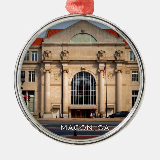 DATENSTATION - Macon, Georgia Silbernes Ornament (Vorne)