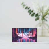 Datenströme im City Web Designer High Tech Visitenkarte (Stehend Vorderseite)