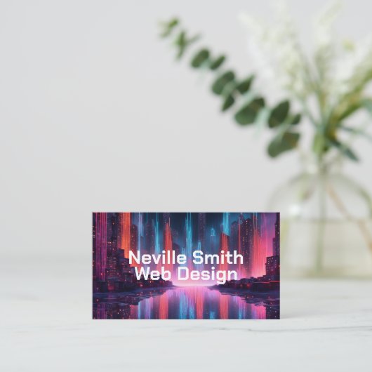 Datenströme im City Web Designer High Tech Visitenkarte (Stehend Vorderseite)