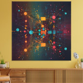 Datenströme miteinander verwoben leinwanddruck (Insitu (Wohnzimmer))