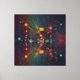 Datenströme miteinander verwoben leinwanddruck