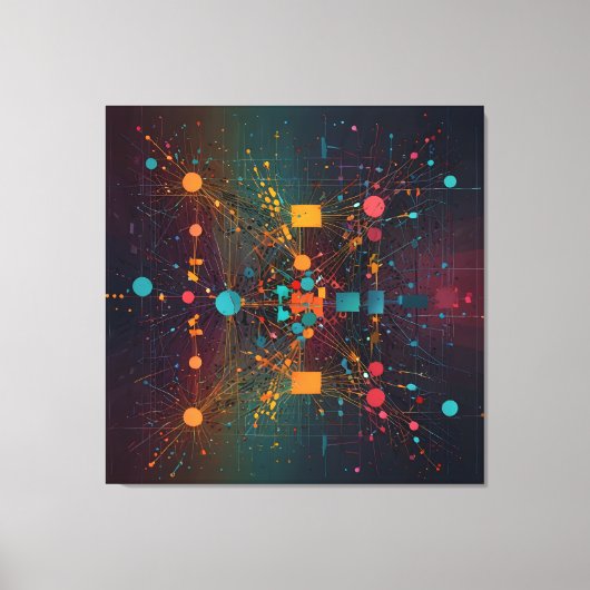 Datenströme miteinander verwoben leinwanddruck (Vorderseite)