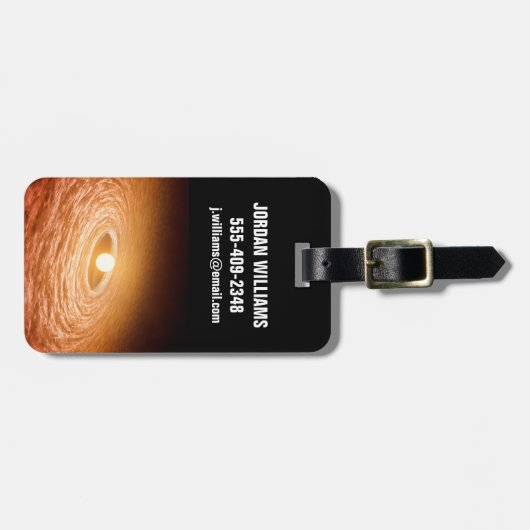 Datenträger von Material umgeben Star Fu Orionis. Gepäckanhänger (Vorderseite horizontal)