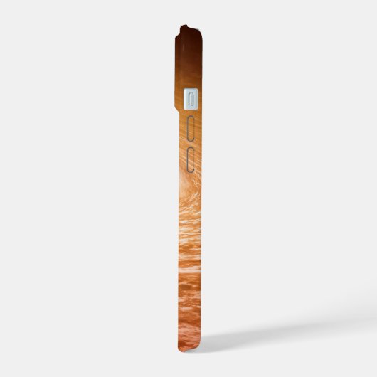 Datenträger von Material umgeben Star Fu Orionis. iPhone 15 Hülle (Linke Seite)