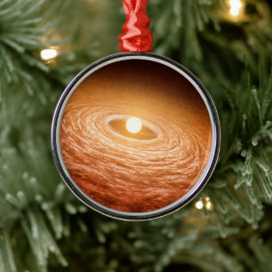 Datenträger von Material umgeben Star Fu Orionis. Ornament Aus Metall