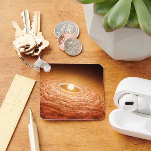 Datenträger von Material umgeben Star Fu Orionis. Schlüsselanhänger (Schreibtisch)