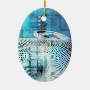 Datenwissenschaft Maschinenlernen mit dem Gehirn Keramik Ornament