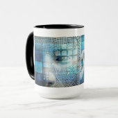 Datenwissenschaft Maschinenlernen mit dem Gehirn Tasse (Vorderseite Links)