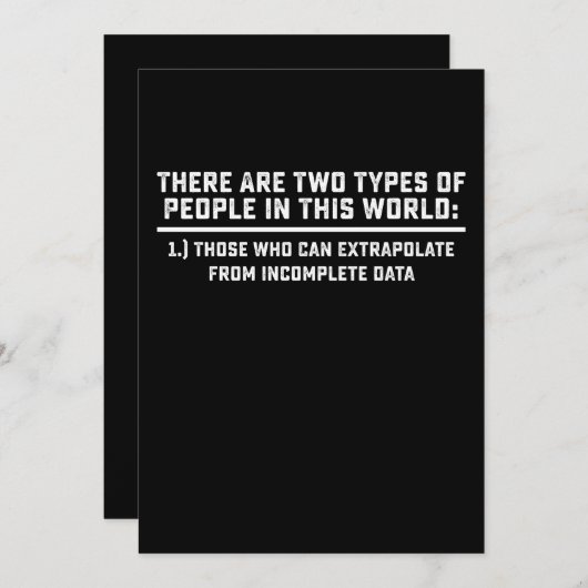 Datenwissenschaftler Es gibt zwei Arten von Mensch Einladung (Vorne/Hinten)