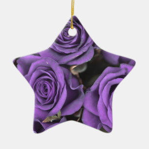 datieren lila Rosen-Rosen des Blumenstraußes uAwg Keramik Ornament