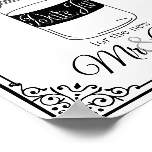 datierendes Glas Hochzeitszeichen Hochzeit oder Pa Poster (Ecke)