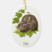 Datiert, Custom Bunny Rabbit Ziertier Keramikornament (Hinten)