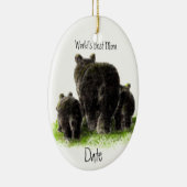 Datiert, die beste Mama Niedlich Black Bar der Wel Keramikornament (Rechts)