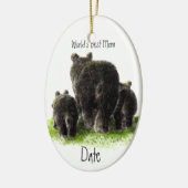 Datiert, die beste Mama Niedlich Black Bar der Wel Keramikornament (Links)