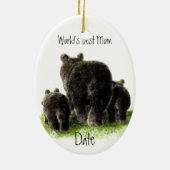 Datiert, die beste Mama Niedlich Black Bar der Wel Keramikornament (Hinten)