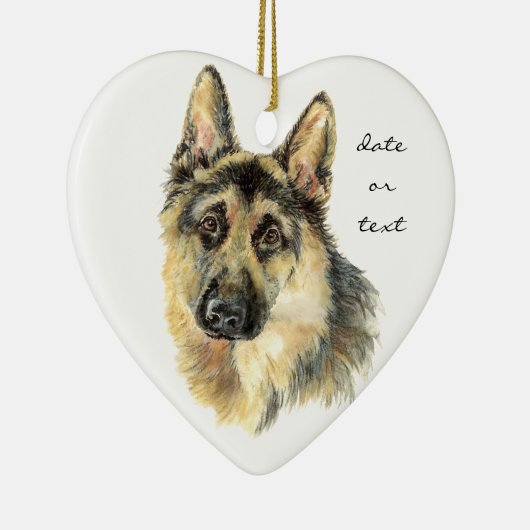 Datierte deutsche Hirte, Hundefütterung, Tier Keramikornament (Rechts)