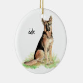 Datierte deutsche Hirte, Hundefütterung, Tier Keramikornament (Rechts)