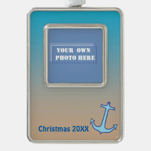 Datierte Foto-nautischverzierung Rahmen-Ornament Silber