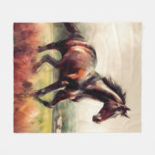 Datierte Weihnachten Running Brown Pferd Fleecedecke (Vorderseite (Horizontal))