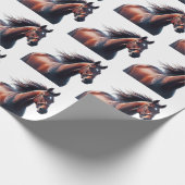 Datierte Weihnachten Running Brown Pferd Geschenkpapier (Ecke)