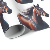 Datierte Weihnachten Running Brown Pferd Geschenkpapier (Rolleneckpunkt)