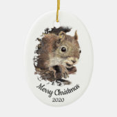 Datierte Weihnachtscreme Keramik Ornament (Vorne)