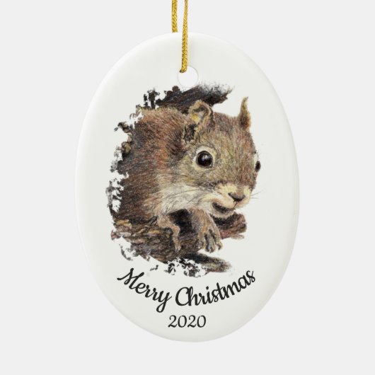 Datierte Weihnachtscreme Keramik Ornament (Hinten)