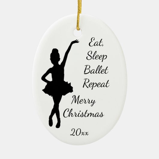 Datierte Weihnachtsfeier Schlafballett Wiederholun Keramik Ornament (Vorne)